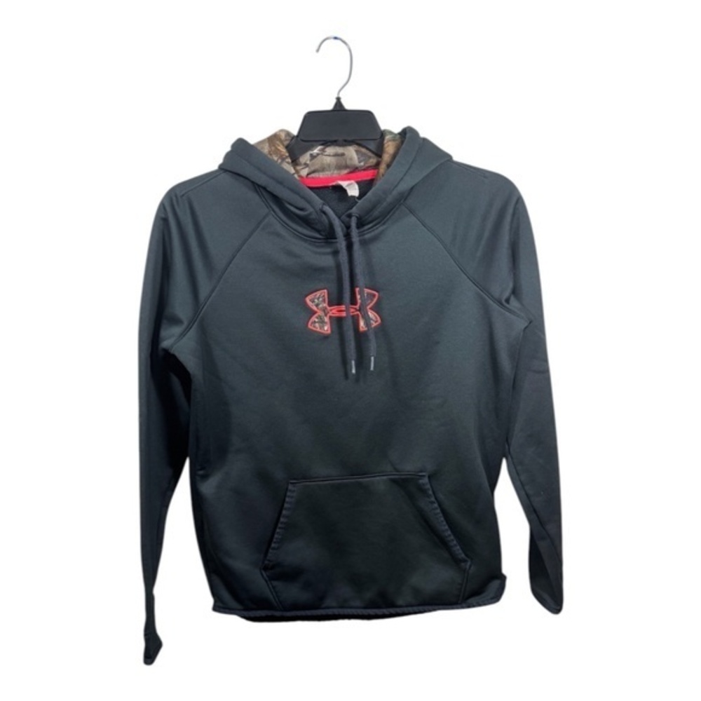 Under Armour Hoodie Womens Medium Black Camo Performace Hunting Coldgear